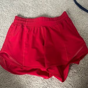 Red lululemon shorts